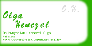 olga wenczel business card